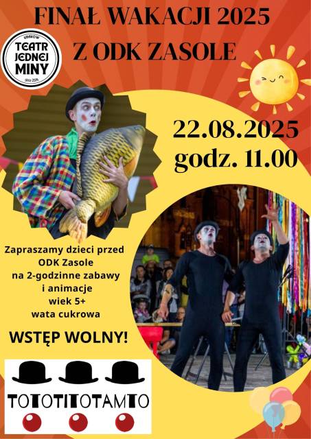 Finał Wakacji 2025 z ODK Zasole i Teatrem Jednej Miny z Krakowa
