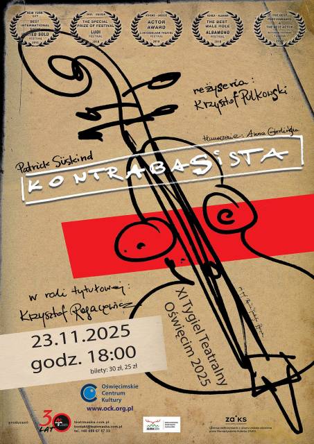 „Kontrabasista” – monodram z Teatru Maska w Jeleniej Górze w wykonaniu Krzysztofa Rogacewicza w ramach XI Tygla Teatralnego