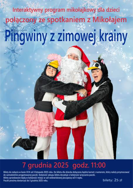 „Pingwiny z zimowej krainy” – interaktywny program mikołajkowy dla dzieci