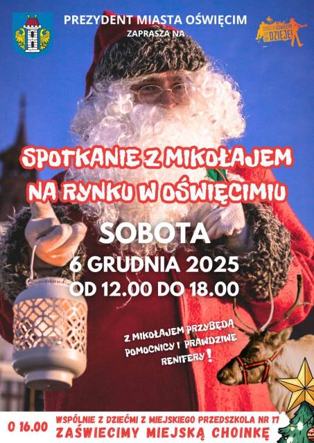 Spotkanie z Mikołajem na Rynku w Oświęcimiu
