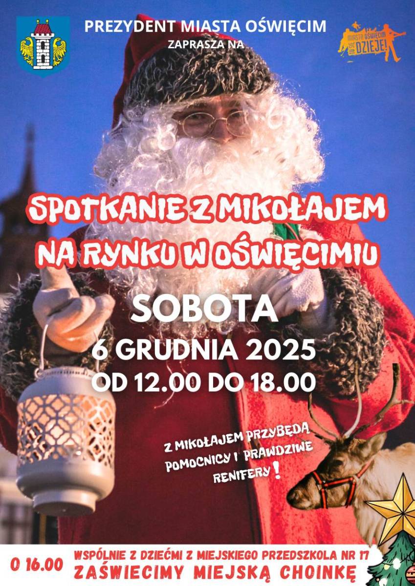 Spotkanie z Mikołajem na Rynku w Oświęcimiu