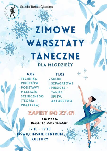 Zimowe warsztaty taneczne dla młodzieży