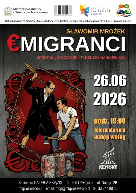 Noc Kultury w Bibliotece – „Emigranci” Sławomira Mrożka