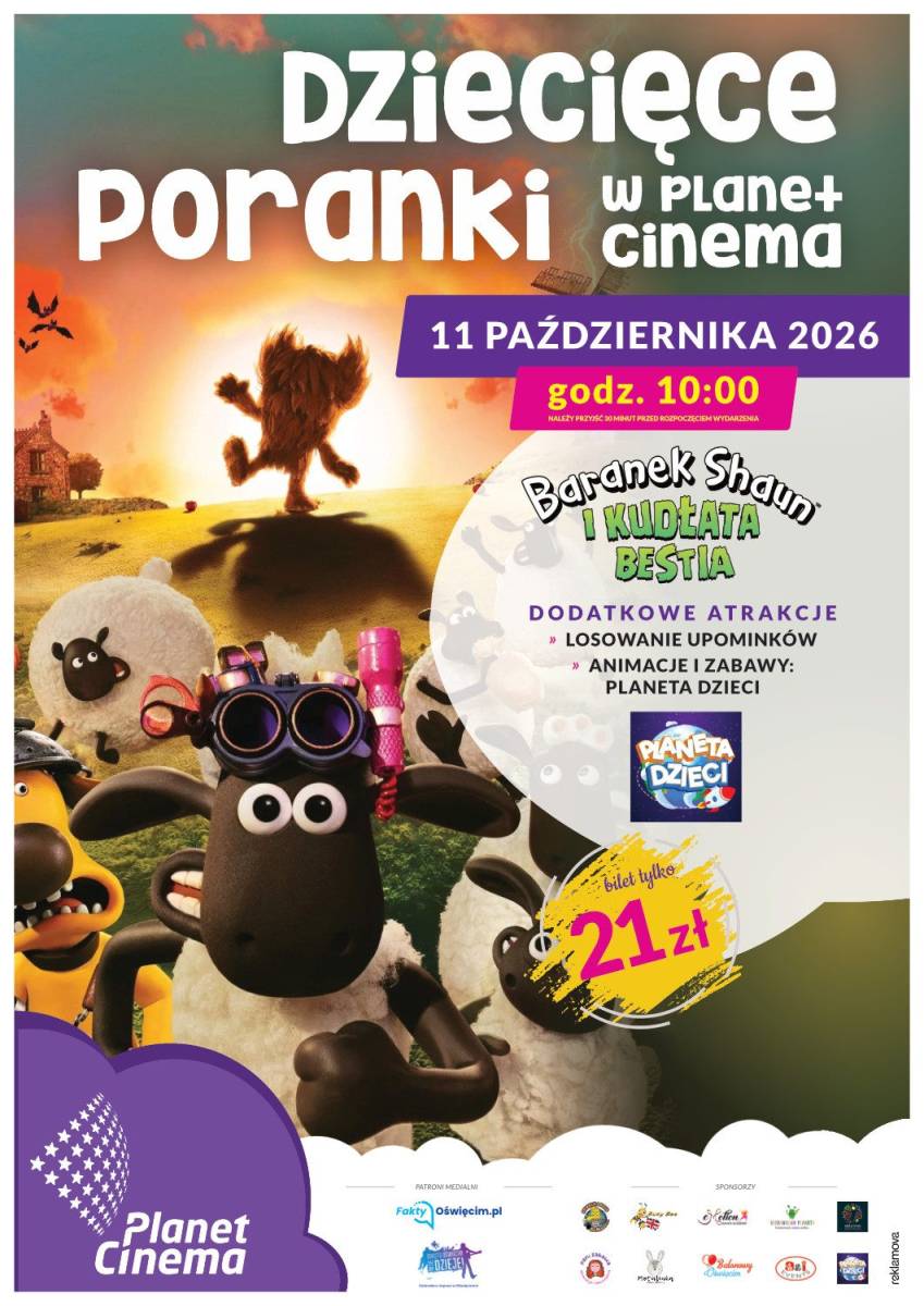 Poranek dziecięcy w Planet Cinema Oświęcim