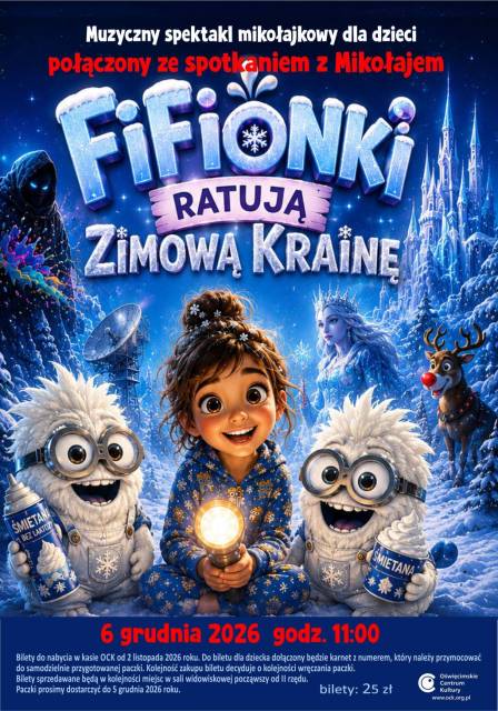 „Fifionki ratują Zimową Krainę” – muzyczny spektakl mikołajkowy dla dzieci